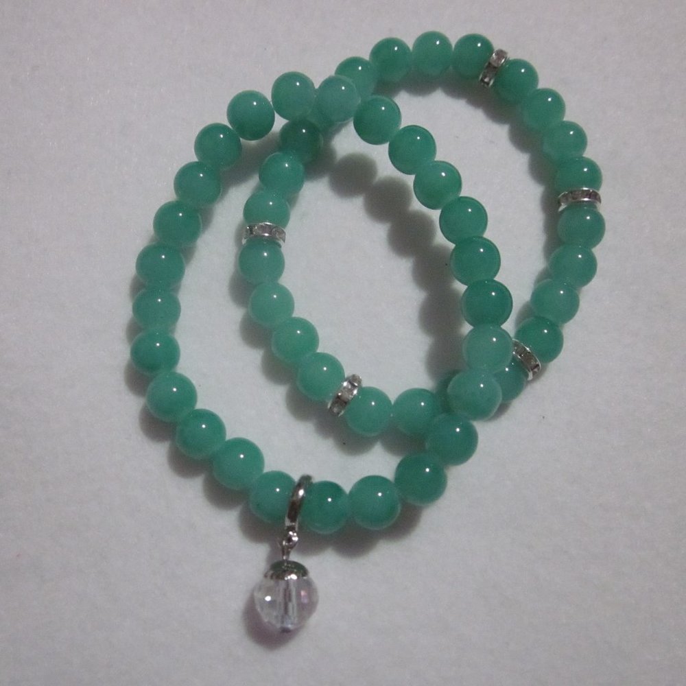 Green Charm Bracelet Set.